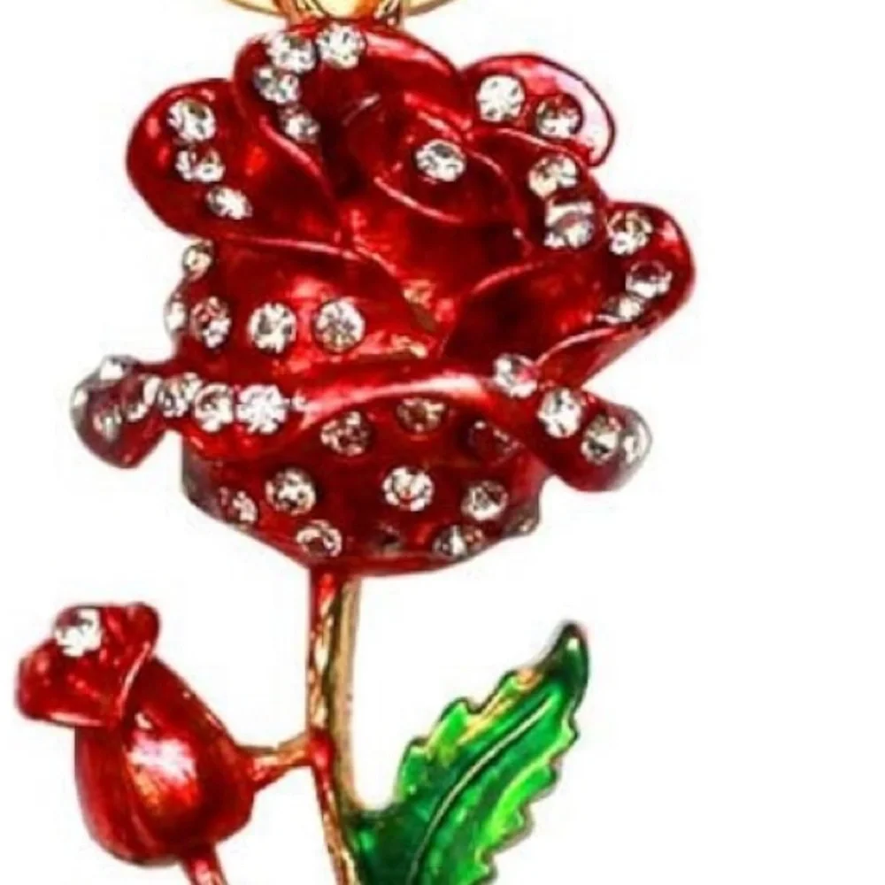 Crystal rose purse/bag charm Keychain - Picture 4 of 5